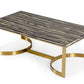 Modrest Greely - Glam Black and Gold Marble Coffee Table