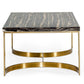 Modrest Greely - Glam Black and Gold Marble Coffee Table