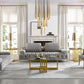 Divani Casa Ladera - Glam Grey and Gold Fabric Loveseat