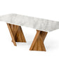 Modrest Cadence - Modern Walnut & Marble Dining Table