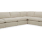 Divani Casa Fedora - Modern White Fabric Sectional Sofa + Ottoman