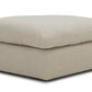 Divani Casa Fedora - Modern White Fabric Sectional Sofa + Ottoman