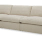 Divani Casa Fedora - Modern White Fabric Sectional Sofa + Ottoman