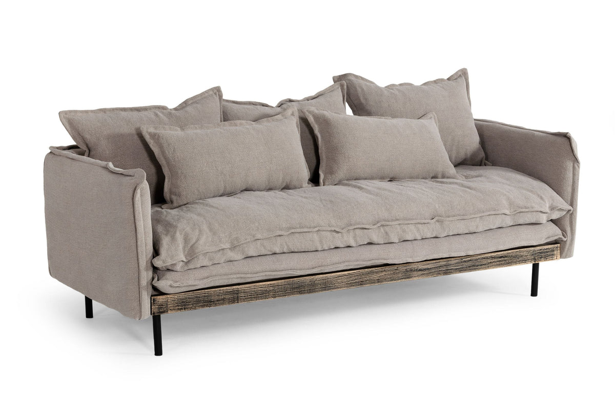 Divani Casa Mathis - Modern Grey Fabric Sofa