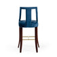 Modrest Kimball - Glam Blue Velvet Bar Stool