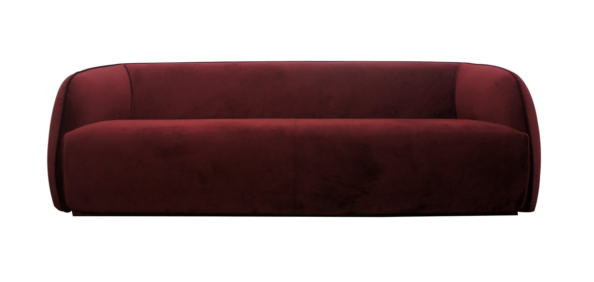 Divani Casa Spruce - Modern Red Velvet Sofa