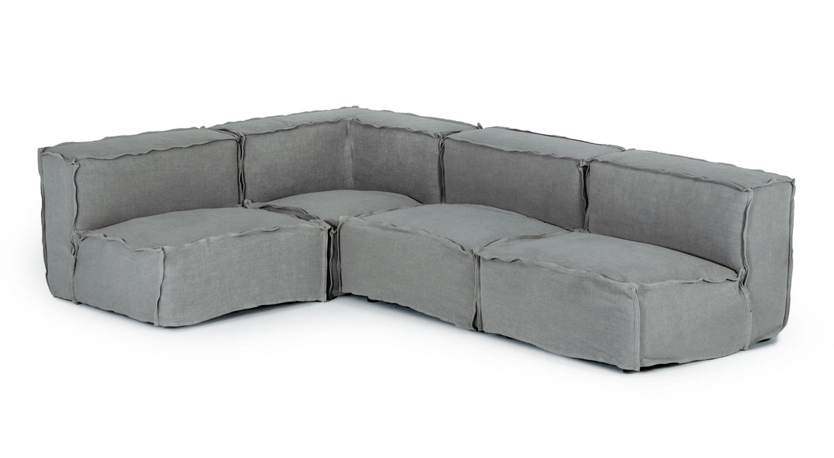 Divani Casa Navstar - Contemporary Modular Grey Fabric Sectional Sofa
