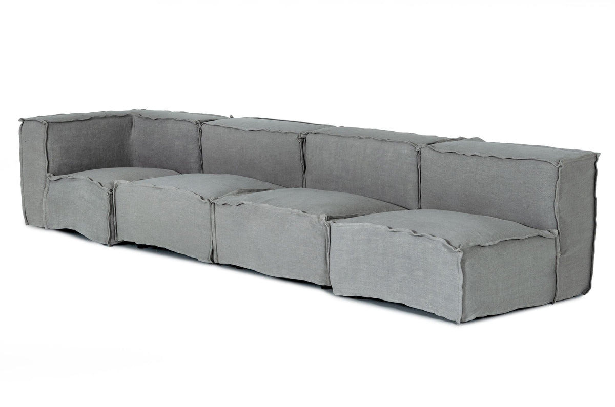 Divani Casa Navstar - Contemporary Modular Grey Fabric Sectional Sofa