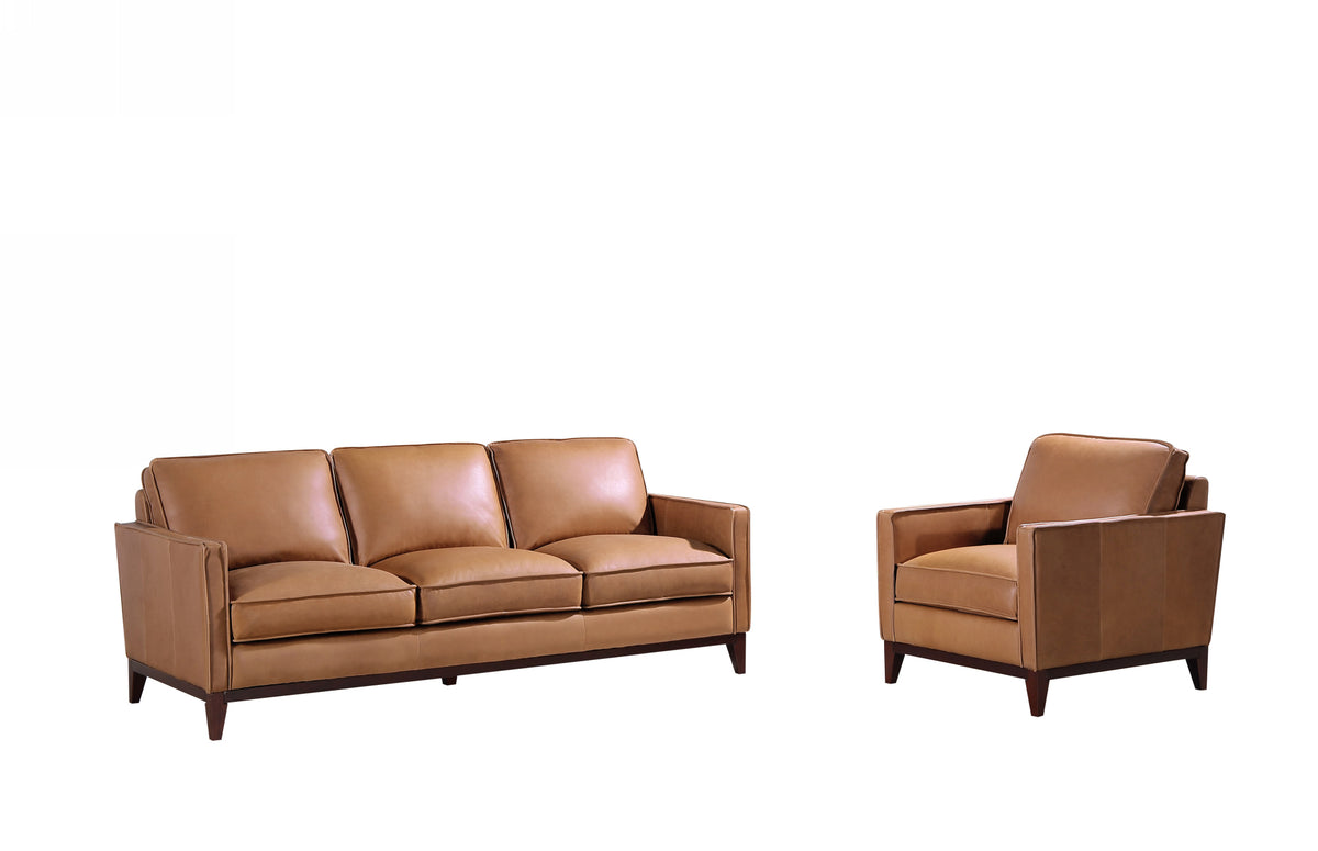 Divani Casa Naylor - Modern Brown Italian Leather Split Chair