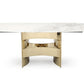 Modrest Marmot - White Marble and Champagne Gold Dining Table