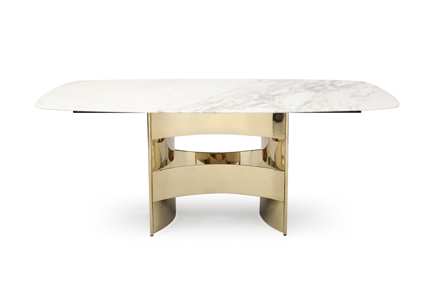 Modrest Marmot - White Marble and Champagne Gold Dining Table