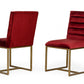 Modrest Barker - Modern Red & Brush Gold Dining Chair (set of 2)