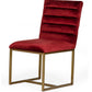 Modrest Barker - Modern Red & Brush Gold Dining Chair (set of 2)