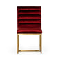 Modrest Barker - Modern Red & Brush Gold Dining Chair (set of 2)