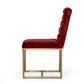 Modrest Barker - Modern Red & Brush Gold Dining Chair (set of 2)