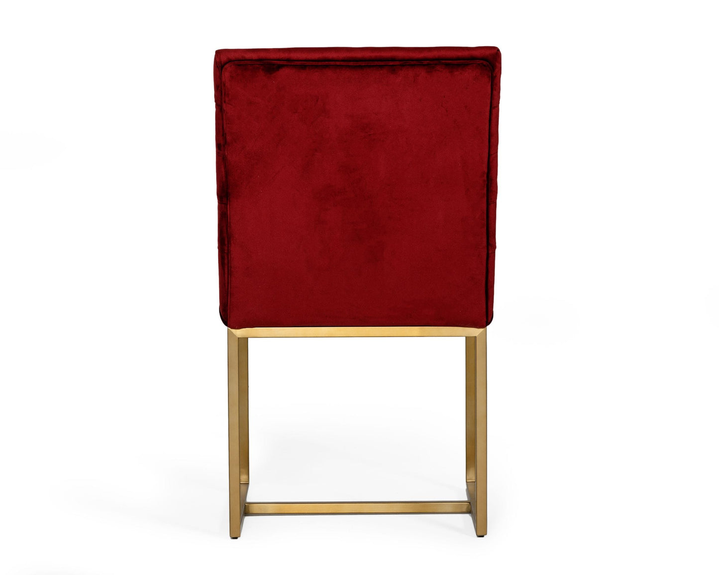 Modrest Barker - Modern Red & Brush Gold Dining Chair (set of 2)