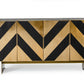 Modrest Perret - Glam Black Ash & Brushed Brass Modern Buffet