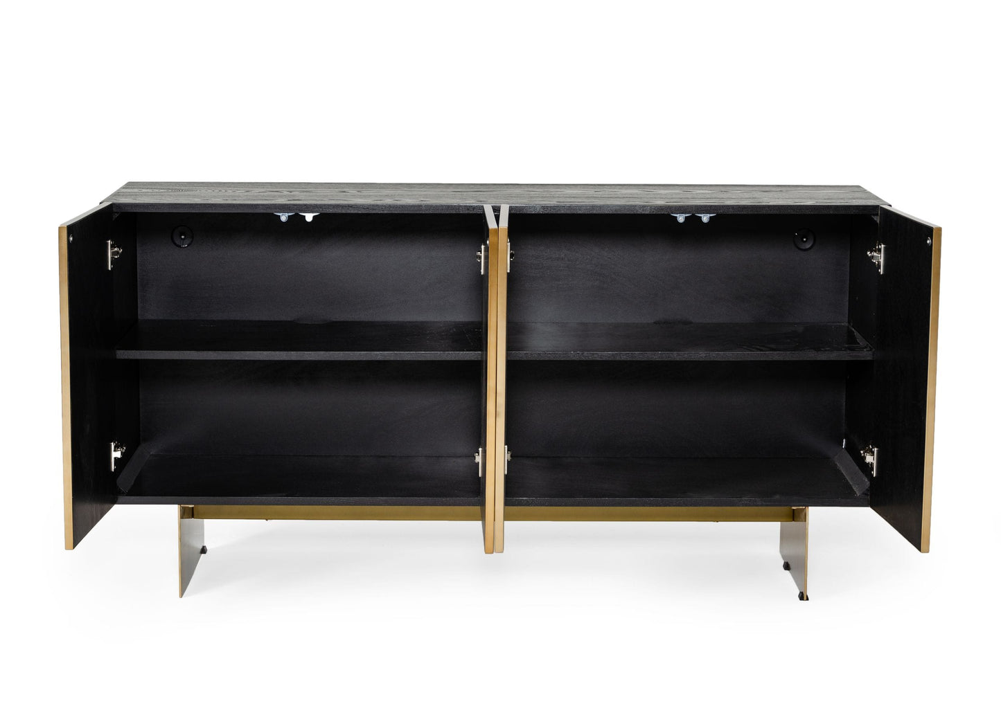 Modrest Perret - Glam Black Ash & Brushed Brass Modern Buffet