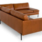 Divani Casa Sherry - Modern Cognac Leather Right Facing Sectional Sofa