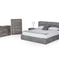 Coronelli Collezioni Hollywood - Eastern King Italian Contemporary Grey Leather Bed