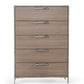 Nova Domus Boston - Modern Brown Oak & Brushed Stainless Steel Chest