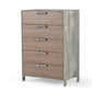 Nova Domus Boston - Modern Brown Oak & Brushed Stainless Steel Chest
