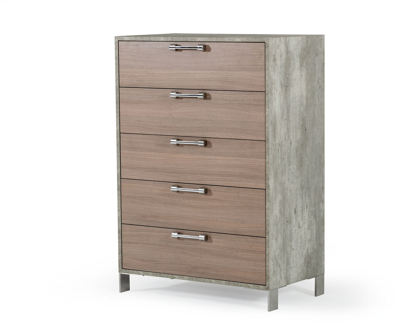 Nova Domus Boston - Modern Brown Oak & Brushed Stainless Steel Chest