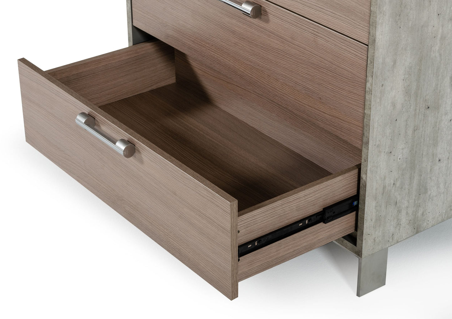 Nova Domus Boston - Modern Brown Oak & Brushed Stainless Steel Chest