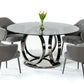 Modrest Enid - Modern Smoked Glass & Black Stainless Steel Round Dining Table