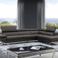 Divani Casa Quebec - Modern Dark Grey Eco-Leather Right Facing Sectional Sofa