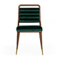 Modrest Biscay - Modern Dark Green & Walnut Steel Dining Chair