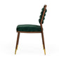 Modrest Biscay - Modern Dark Green & Walnut Steel Dining Chair