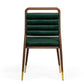 Modrest Biscay - Modern Dark Green & Walnut Steel Dining Chair