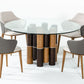 Modrest Greta - Modern Glass & Walnut Dining Table