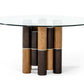 Modrest Greta - Modern Glass & Walnut Dining Table