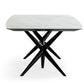 Modrest Stetson - Modern White Ceramic & Smoked Ash Dining Table