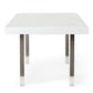 Modrest Lenny- Modern White High Gloss & Stainless Steel Gun Metal Dining Table
