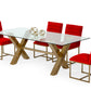Modrest Dandy - Modern Golden & Glass Dining Table