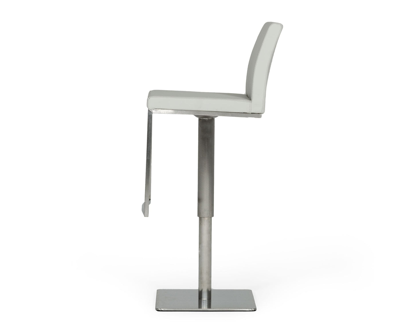 Modrest Folsum - Modern Light Grey & Brushed Stainless Steel Bar Stool