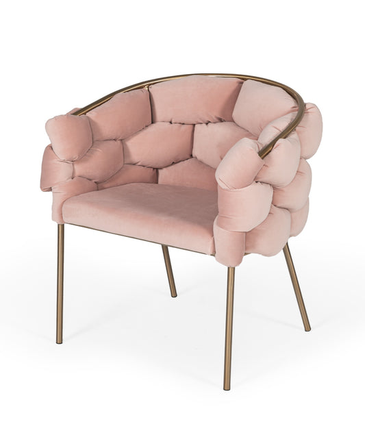 Modrest Debra - Modern Pink Fabric Dining Chair