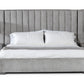 Modrest Buckley - Modern Grey & Black Stainless Steel Bed w/ Nightstands