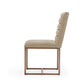 Modrest Barker - Modern Beige & Brush Gold Dining Chair (Set of 2)