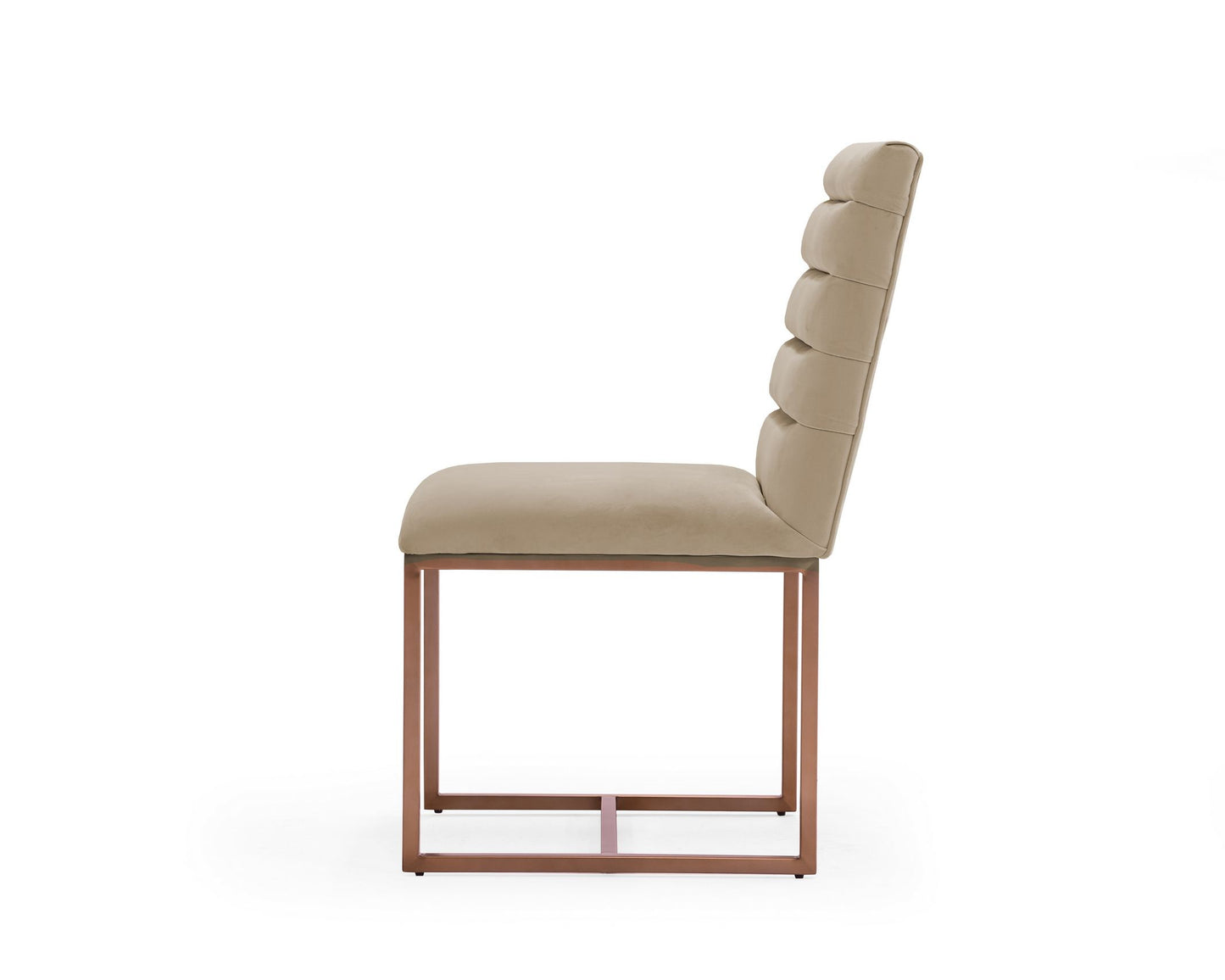 Modrest Barker - Modern Beige & Brush Gold Dining Chair (Set of 2)