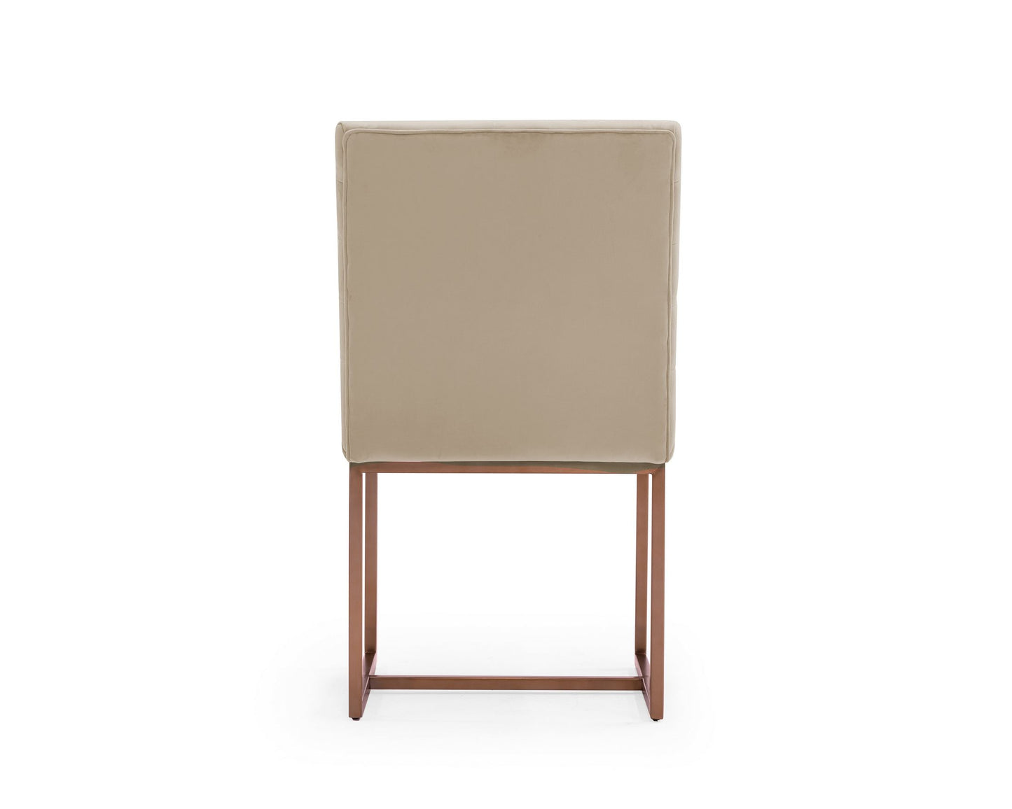 Modrest Barker - Modern Beige & Brush Gold Dining Chair (Set of 2)