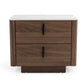 Modrest Chelton - Contemporary White Ceramic & Walnut Nightstand
