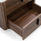 Modrest Chelton - Contemporary White Ceramic & Walnut Nightstand