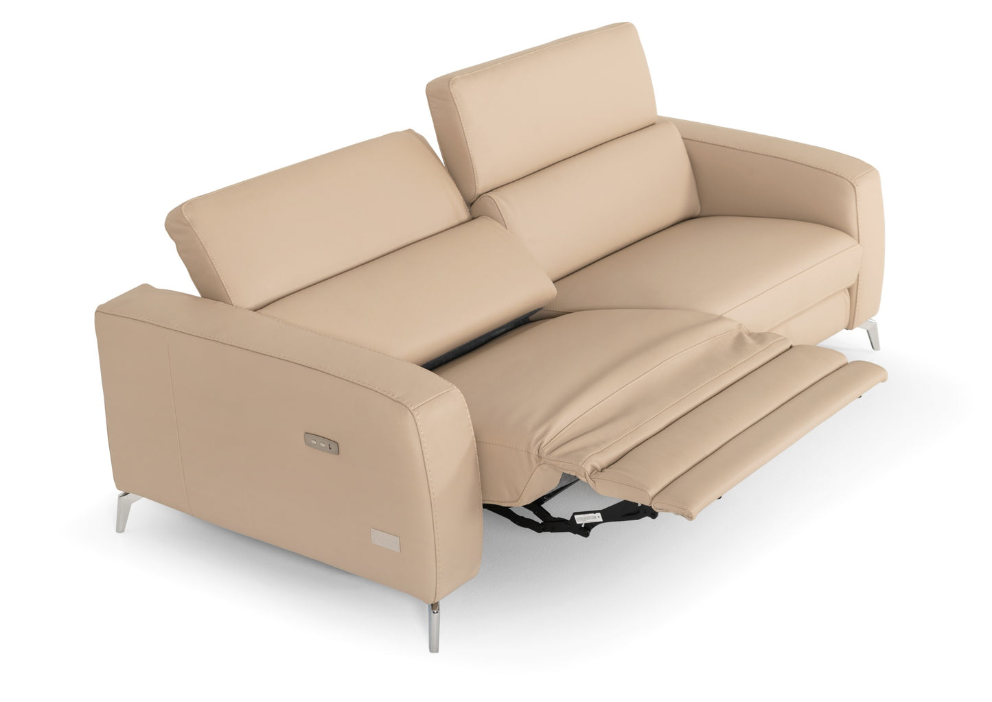 Coronelli Collezioni Turin - Cappuccino Leather 2-Seater 91" Recliner Sofa