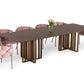 Modrest Livia - Modern Walnut & Brass Stainless Steel Dining Table
