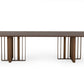 Modrest Livia - Modern Walnut & Brass Stainless Steel Dining Table
