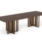Modrest Livia - Modern Walnut & Brass Stainless Steel Dining Table